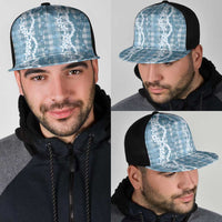 Hawaiian Ohia Lehua Lei Mesh Trucker Cap Plaid Palaka Uliuli Omaomao Pattern LT9 - Polynesian Pride