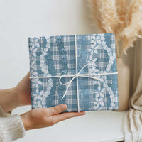 Hawaiian Ohia Lehua Lei Wrapping Paper Plaid Palaka Uliuli Omaomao Pattern - Polynesian Pride