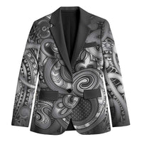 Aotearoa Maori Hei Tiki Blazer Kiwikiwi Kowhaiwhai Puhoro Motif LT9 Unisex Grey - Polynesian Pride