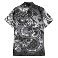 Aotearoa Maori Hei Tiki Family Matching Off The Shoulder Long Sleeve Dress and Hawaiian Shirt Kiwikiwi Kowhaiwhai Puhoro Motif
