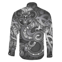 Aotearoa Maori Hei Tiki Family Matching Off The Shoulder Long Sleeve Dress and Hawaiian Shirt Kiwikiwi Kowhaiwhai Puhoro Motif