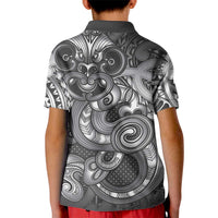 Aotearoa Maori Hei Tiki Kid Polo Shirt Kiwikiwi Kowhaiwhai Puhoro Motif