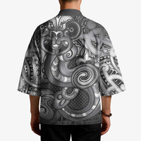 Aotearoa Maori Hei Tiki Kimono Kiwikiwi Kowhaiwhai Puhoro Motif LT9 - Polynesian Pride