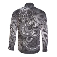 Aotearoa Maori Hei Tiki Long Sleeve Button Shirt Kiwikiwi Kowhaiwhai Puhoro Motif