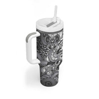 Aotearoa Maori Hei Tiki Tumbler With Handle Kiwikiwi Kowhaiwhai Puhoro Motif