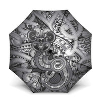 Aotearoa Maori Hei Tiki Umbrella Kiwikiwi Kowhaiwhai Puhoro Motif