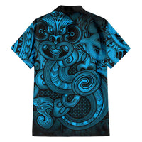 Aotearoa Maori Hei Tiki Family Matching Off Shoulder Maxi Dress and Hawaiian Shirt Kikorangi Kowhaiwhai Puhoro Motif