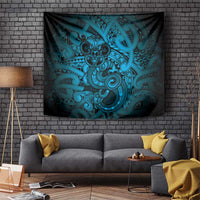 Aotearoa Maori Hei Tiki Tapestry Kikorangi Kowhaiwhai Puhoro Motif