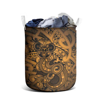 Aotearoa Maori Hei Tiki Laundry Basket Koura Kowhaiwhai Puhoro Motif