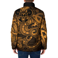 Aotearoa Maori Hei Tiki Padded Jacket Koura Kowhaiwhai Puhoro Motif LT9 - Polynesian Pride