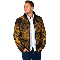 Aotearoa Maori Hei Tiki Padded Jacket Koura Kowhaiwhai Puhoro Motif LT9 - Polynesian Pride
