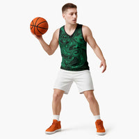 Aotearoa Maori Hei Tiki Basketball Jersey Kakariki Kowhaiwhai Puhoro Motif LT9 - Polynesian Pride