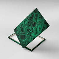 Aotearoa Maori Hei Tiki Canvas Wall Art Kakariki Kowhaiwhai Puhoro Motif