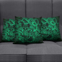 Aotearoa Maori Hei Tiki Pillow Cover Kakariki Kowhaiwhai Puhoro Motif