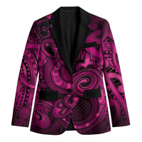Aotearoa Maori Hei Tiki Blazer Mawhero Kowhaiwhai Puhoro Motif LT9 Unisex Pink - Polynesian Pride