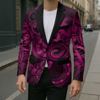 Aotearoa Maori Hei Tiki Blazer Mawhero Kowhaiwhai Puhoro Motif LT9 - Polynesian Pride