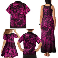 Aotearoa Maori Hei Tiki Family Matching Tank Maxi Dress and Hawaiian Shirt Mawhero Kowhaiwhai Puhoro Motif