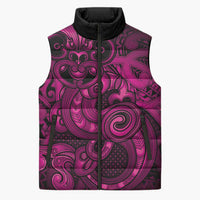 Aotearoa Maori Hei Tiki Sleeveless Puffer Jacket Mawhero Kowhaiwhai Puhoro Motif