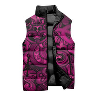Aotearoa Maori Hei Tiki Sleeveless Puffer Jacket Mawhero Kowhaiwhai Puhoro Motif