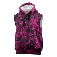 Aotearoa Maori Hei Tiki Sleeveless Zip Hoodie Mawhero Kowhaiwhai Puhoro Motif