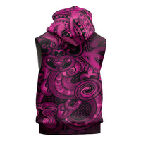 Aotearoa Maori Hei Tiki Sleeveless Zip Hoodie Mawhero Kowhaiwhai Puhoro Motif