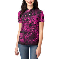 Aotearoa Maori Hei Tiki Women Polo Shirt Mawhero Kowhaiwhai Puhoro Motif