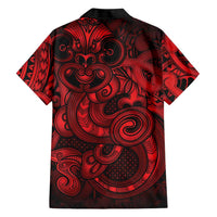 Aotearoa Maori Hei Tiki Family Matching Summer Maxi Dress and Hawaiian Shirt Whero Kowhaiwhai Puhoro Motif