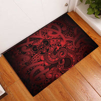 Aotearoa Maori Hei Tiki Rubber Doormat Whero Kowhaiwhai Puhoro Motif LT9 - Polynesian Pride