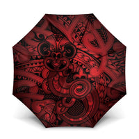 Aotearoa Maori Hei Tiki Umbrella Whero Kowhaiwhai Puhoro Motif