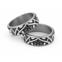 Aotearoa Maori Kowhaiwhai Classic Ring Kiwikiwi Puhoro and Patiki