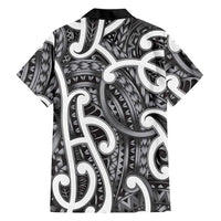 Aotearoa Maori Kowhaiwhai Family Matching Off Shoulder Short Dress and Hawaiian Shirt Kiwikiwi Puhoro and Patiki LT9 - Polynesian Pride