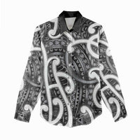 Aotearoa Maori Kowhaiwhai Women Casual Shirt Kiwikiwi Puhoro and Patiki