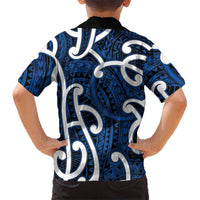 Aotearoa Maori Kowhaiwhai Family Matching Mermaid Dress and Hawaiian Shirt Kikorangi Puhoro and Patiki