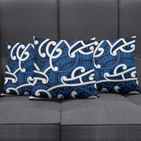 Aotearoa Maori Kowhaiwhai Pillow Cover Kikorangi Puhoro and Patiki