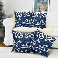 Aotearoa Maori Kowhaiwhai Pillow Cover Kikorangi Puhoro and Patiki