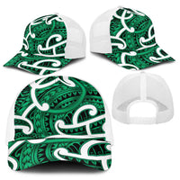 Aotearoa Maori Kowhaiwhai Baseball Net Cap Kakariki Puhoro and Patiki
