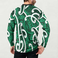 Aotearoa Maori Kowhaiwhai Button Sweatshirt Kakariki Puhoro and Patiki LT9 - Polynesian Pride