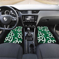 Aotearoa Maori Kowhaiwhai Car Mats Kakariki Puhoro and Patiki LT9 Set 2pcs - Front Green - Polynesian Pride