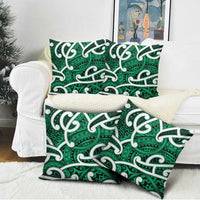Aotearoa Maori Kowhaiwhai Pillow Cover Kakariki Puhoro and Patiki