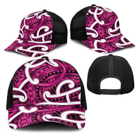Aotearoa Maori Kowhaiwhai Mesh Trucker Cap Mawhero Puhoro and Patiki