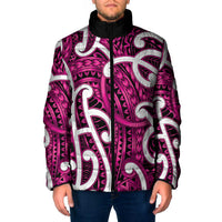 Aotearoa Maori Kowhaiwhai Padded Jacket Mawhero Puhoro and Patiki LT9 Men Pink - Polynesian Pride