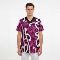 Aotearoa Maori Kowhaiwhai Scrub Top Mawhero Puhoro and Patiki LT9 - Polynesian Pride