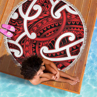 Aotearoa Maori Kowhaiwhai Beach Blanket Whero Puhoro and Patiki