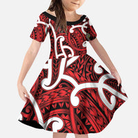Aotearoa Maori Kowhaiwhai Family Matching Tank Maxi Dress and Hawaiian Shirt Whero Puhoro and Patiki