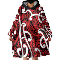 Aotearoa Maori Kowhaiwhai Wearable Blanket Hoodie Whero Puhoro and Patiki