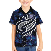 Micronesia Constitution Day Family Matching Long Sleeve Bodycon Dress and Hawaiian Shirt Since 1979 with Polynesian Hibiscus Pattern LT9 Son's Shirt Blue - Polynesian Pride