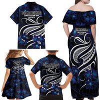 Micronesia Constitution Day Family Matching Off Shoulder Maxi Dress and Hawaiian Shirt Since 1979 with Polynesian Hibiscus Pattern