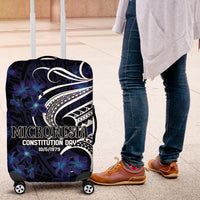 Micronesia Constitution Day Luggage Cover Since 1979 with Polynesian Hibiscus Pattern LT9 Blue - Polynesian Pride