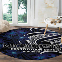Micronesia Constitution Day Round Carpet Since 1979 with Polynesian Hibiscus Pattern LT9 - Polynesian Pride