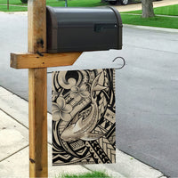 Polynesian Shark Tribal Tattoo Garden Flag Beige Style